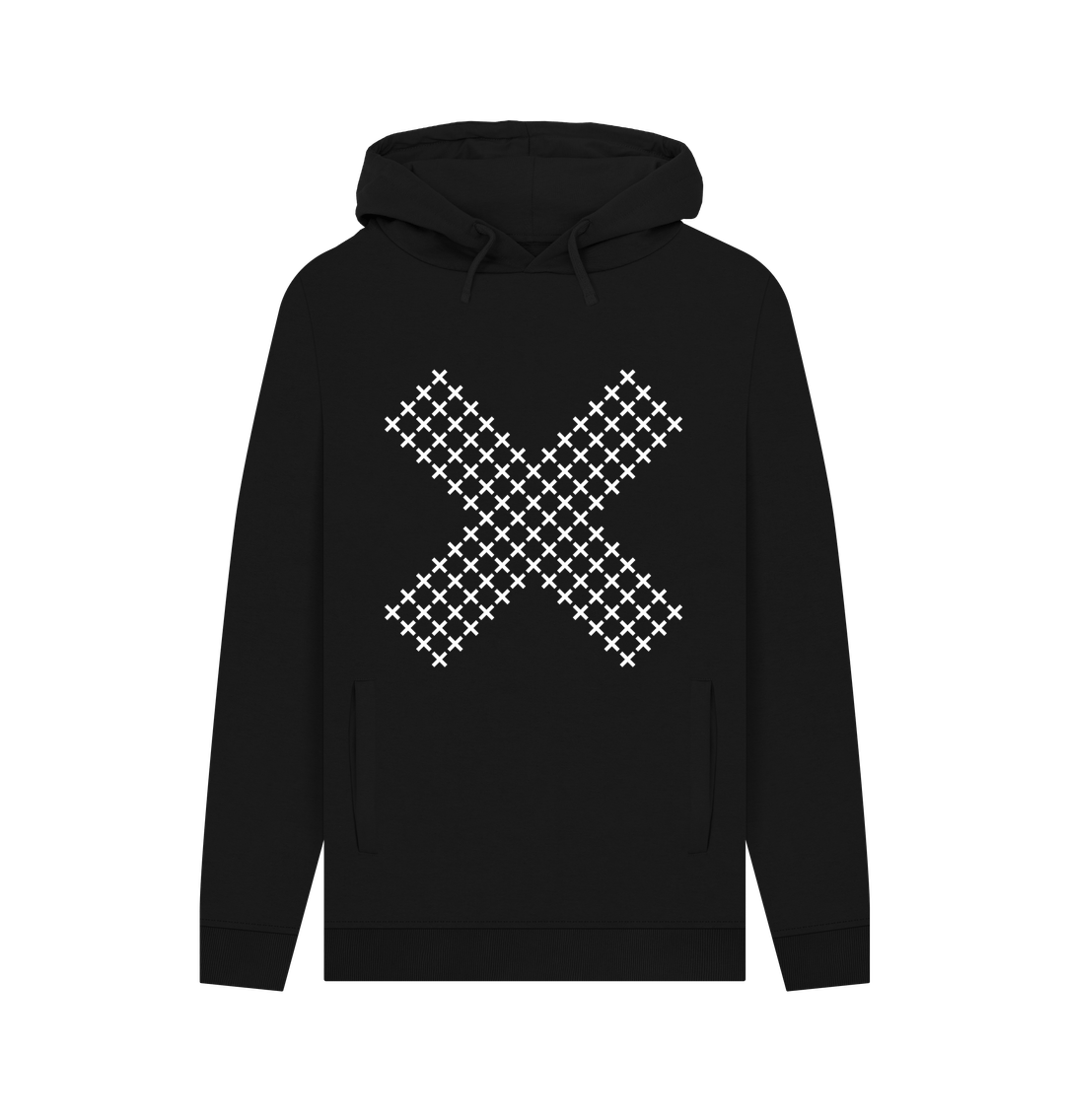 White design on a black T-shirt: Lots of error crosses arranged into one giant error cross